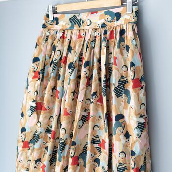 Beach Holiday Print Cotton Midi Skirt, 3 of 7