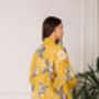 Mustard Dynastic Bird Print Light Weight Kimono, thumbnail 2 of 7