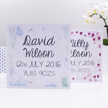 Personalised New Baby Card For Boys And Girls, 2 of 7