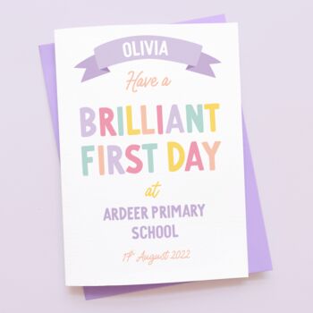 Personalised First Day At School Card, 3 of 8