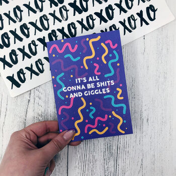 New Baby Card 'It's All Gonna Be Shits And Giggles', 2 of 7