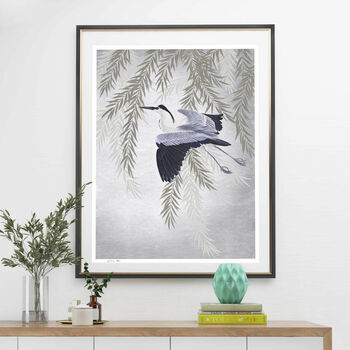 Bird In Flight Chinoiserie Fine Art Giclée Print, 5 of 8