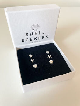 Sterling Silver Under The Sea Stud Earrings Set, 3 of 3