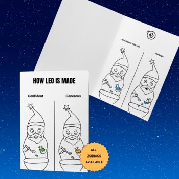 Funny Birthday Card For Her And Him Zodiac Greeting Card, 2 of 12