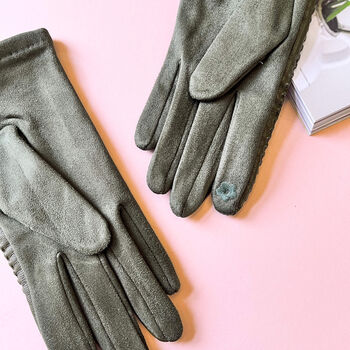 Elegant Stitch Detail Vegan Leather Gloves, 5 of 8