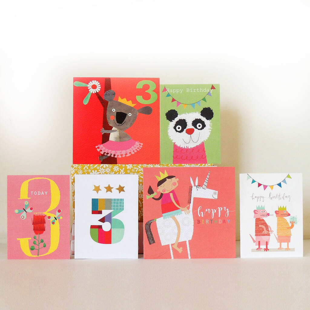 Girls' Third Birthday Card Pack By Kali Stileman Publishing ...