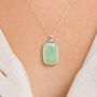 Sterling Silver Jade Rectangle Necklace, thumbnail 1 of 11