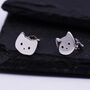 Cute Kitty Cat Stud Earrings, thumbnail 3 of 10