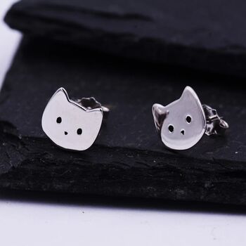 Cute Kitty Cat Stud Earrings, 3 of 10