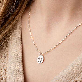 Footprint Sterling Silver Necklace, 2 of 8