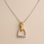 Personalised Sterling Silver And Gold Stirrup Necklace, thumbnail 9 of 12