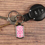 Pink Nettles Millefiori Handprinted Keyring, thumbnail 2 of 12