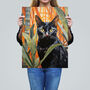 Botanical Black Cat Lovers Portrait Wall Art Print, thumbnail 2 of 6