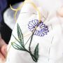 Birth Flower Embroidery Hobby Napkin Set Craft Kit Gift, thumbnail 6 of 7