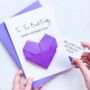 Father's Day Origami Heart Personalised Card, thumbnail 1 of 7