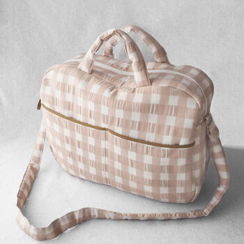 Pink Macro Check Camelia Handmade Bag, 2 of 4