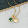 18ct Gold Plated Birthstone And Charm Necklace, thumbnail 2 of 6