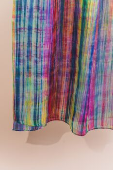 100% Mulberry Silk Scarf, Rainbow Colour, 4 of 6