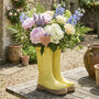 Personalised Heart Little And Large Yellow Welly Planters Gift Set, thumbnail 3 of 8