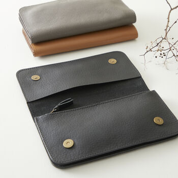 Fair Trade Handcrafted Leather Long Wallet, 5 of 10