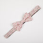 Mens Pink And White Floral Print Bow Tie, thumbnail 5 of 6