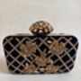 Black Velvet Handcrafted Clutch Purse, thumbnail 5 of 8