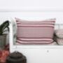 Super Stripe French Raspberry Cushion, thumbnail 3 of 4