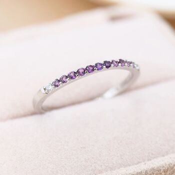 Amethyst Purple Ombre Half Eternity Ring, 2 of 11