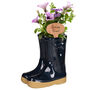 Personalised Midnight Blue Welly Boots Garden Plant Pot, thumbnail 2 of 10