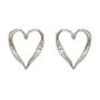 Sterling Silver Textured Open Heart Studs, thumbnail 2 of 4