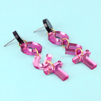 'Out Out' Mirrored Acrylic Earrings, 5 of 6