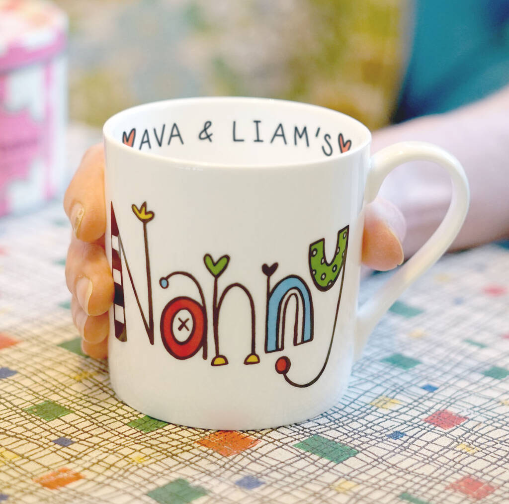 Nanny's Favourite Bone China Personalised Mug, 1 of 5