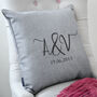 Personalised Initials And Date Piped Cushion, thumbnail 1 of 4