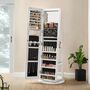 Swivel Mirror Jewellery Cabinet With Lockable Storage, thumbnail 3 of 11