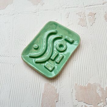 Geometric Mint Ceramic Soap Dish, 3 of 3