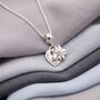 Forget Me Not Memorial Heart Personalised Silver Necklace, thumbnail 3 of 10