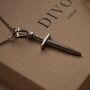 Man Sword Pendant, Stainless Steel Sword Necklace, thumbnail 5 of 6