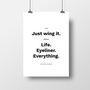 'Just Wing It' Inspirational Print About Life, thumbnail 3 of 3