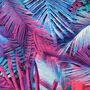 Purple And Blue Cushion Cover With Tropical Leaves, thumbnail 2 of 7