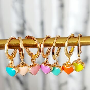 Colourful Heart Hoop Earrings, 3 of 8