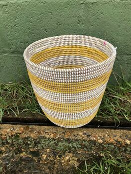 Waste Paper Basket Turquoise Stripe Apl19/Tq, 3 of 3