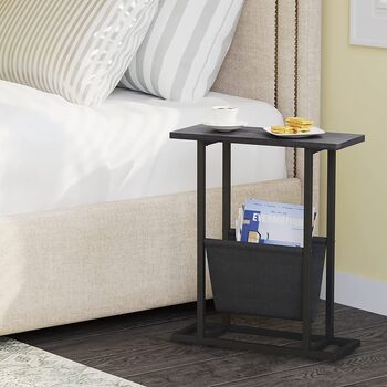 Retro H Shaped Narrow Side Table End Table, 2 of 9