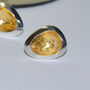 Handmade Sterling Silver Studs With Hidden Gold Treasure, thumbnail 5 of 9