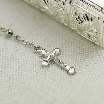 Personalised Holy Communion Bible Box With Rosary Beads, 4 of 9