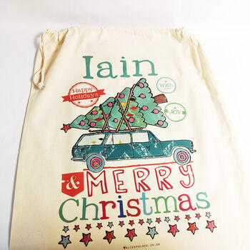 Personalised Vintage Christmas Santa Sack, 4 of 4