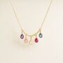 Family Birthstone Necklace With Teardrop Crystals, thumbnail 2 of 6