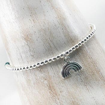 Sterling Silver Rainbow Adjustable Friendship Bracelet, 5 of 9