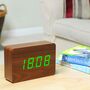 Brick Walnut Click Clock Green LED, thumbnail 5 of 6