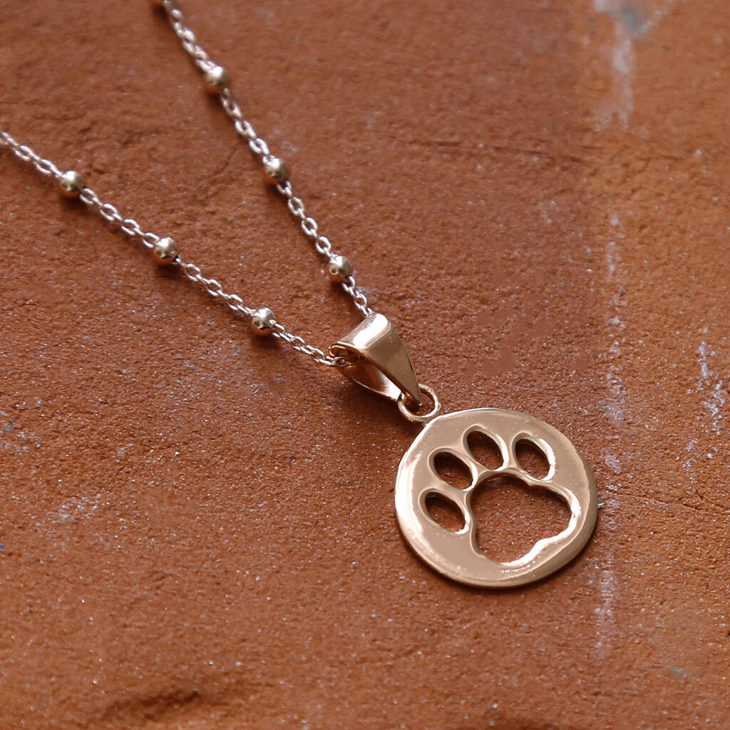 Sterling Silver Dog Paw Necklace - Etsy