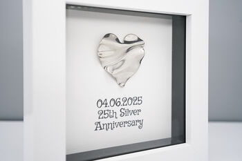 Personalised 25th Silver Anniversary Heart Frame Gift, 4 of 6